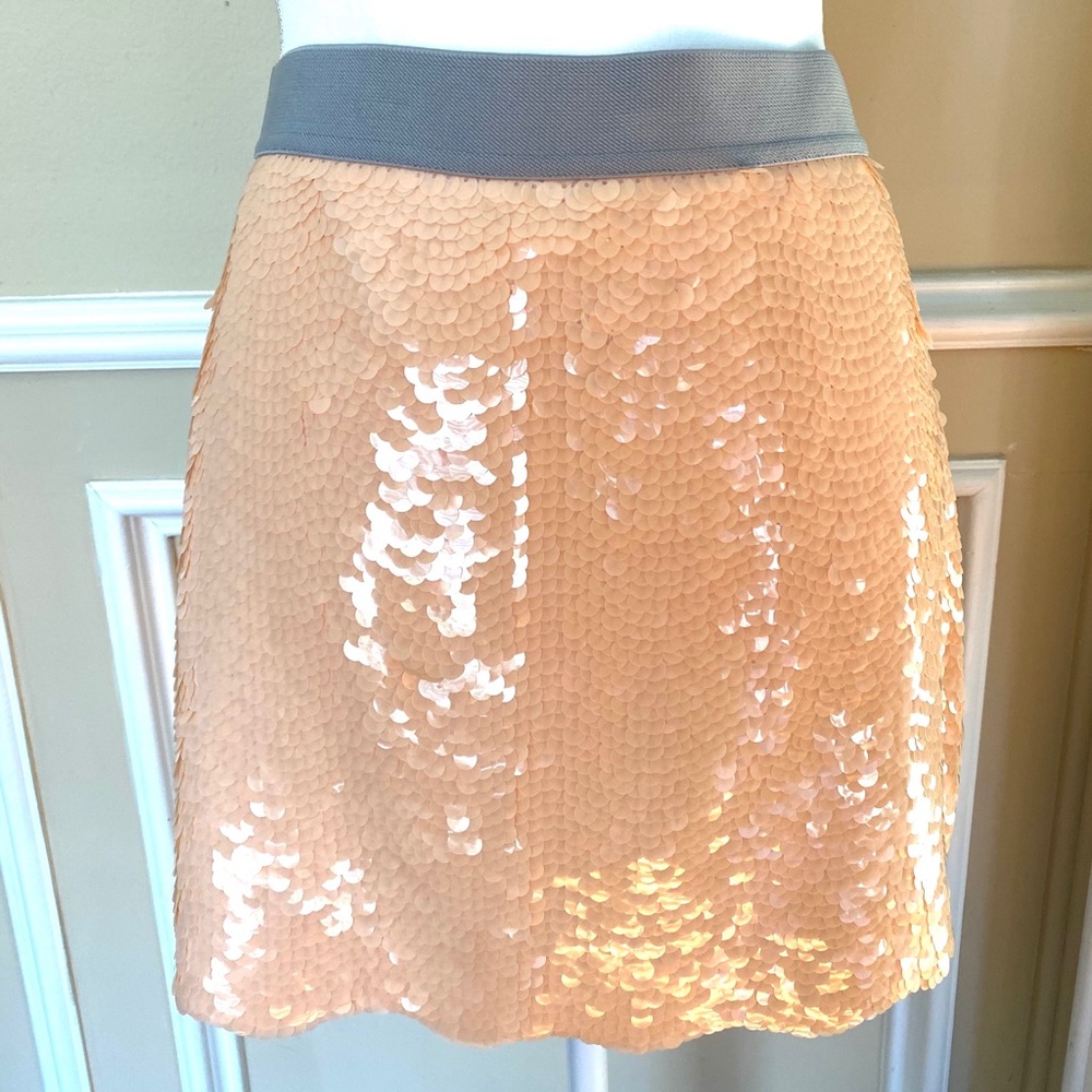 SOLD! BCBG Blush Pink Sequin Mini Skirt
